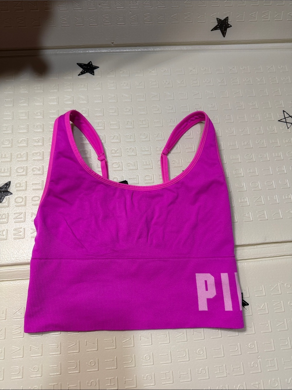 PINK Victoria's Secret Bright Fuchsia Seamless Sports Bralette